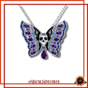 NEW Spectacular Crystal Death Moth Necklace